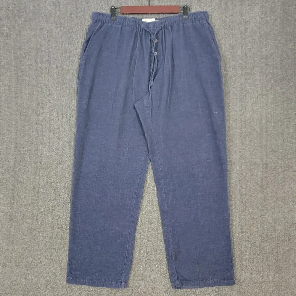 The Territory Ahead Corduroy Pants Mens XL Blue Elastic Waist Pull-On Drawstring